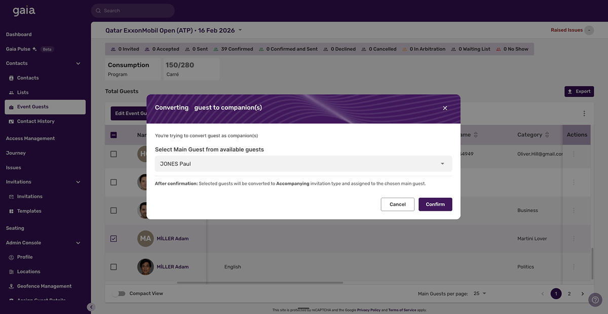 Guest & Companion Management